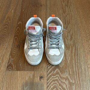 Golden Goose White & Gray Mid Star Sneakers 37